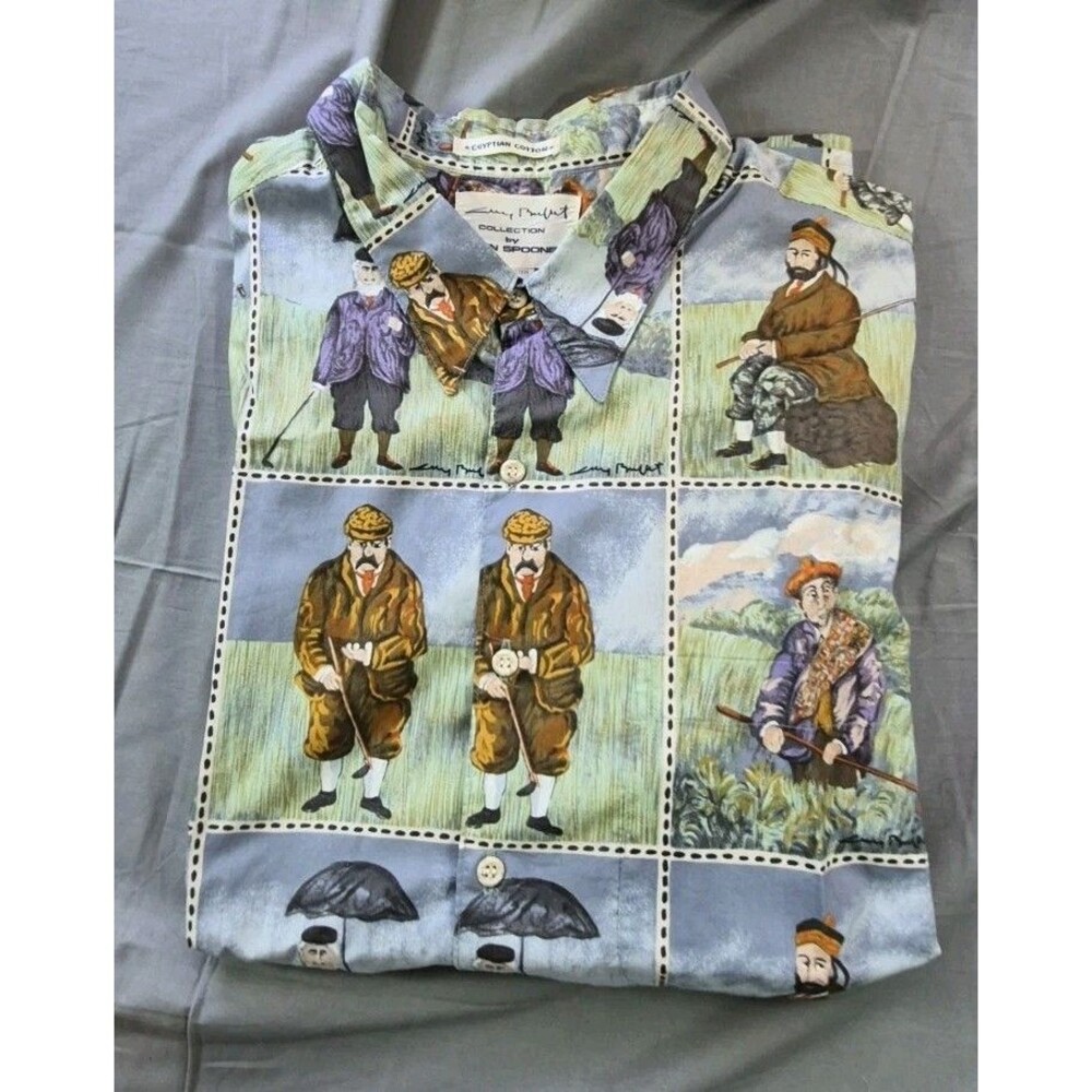 Vtg Reyn Spooner Guy Buffet Space Jam Bill Murray Shirt Mens Size L Screen Match